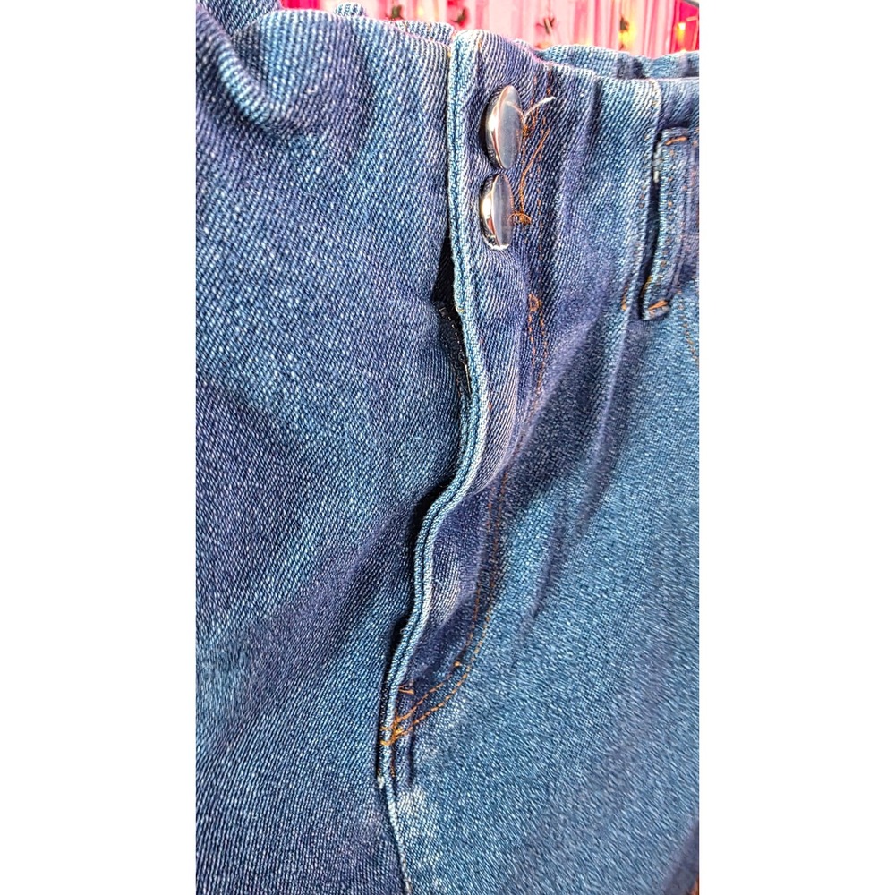 Mele E Per Womens Medium Denim Mini Skirt Paperbag Waist Blue Cotton Blend - Picture 6 of 9